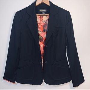 Metrostyle Size 4 Wool black fitted blazer